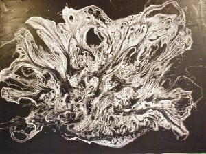 Black Magic Acrylic Pour abstract on canvas 36 x 30