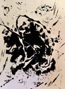 Hidden Faces Abstract acrylic on canvas 36 x 48