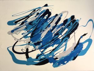 Laughing Acrylic abstract on canvas 48 x 36
