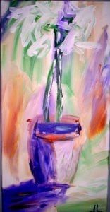 Acrylic floral on canvas 12 x 24